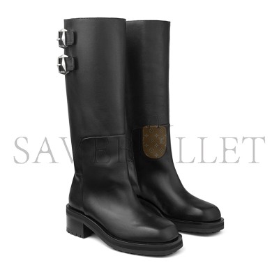 JIMMY CHOO BROOKLYN KNEE BOOT 50 BLACK LEATHER KNEE-HIGH BOOTS BROOKLYNKB50WLZ